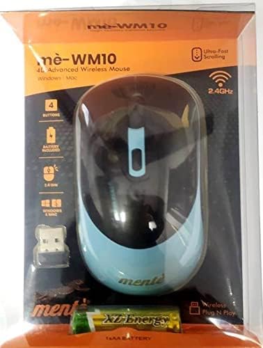 MENTE ME -WM10 4D Advance Wireless Mouse for Windows and MAC (Light Aqua and Black)