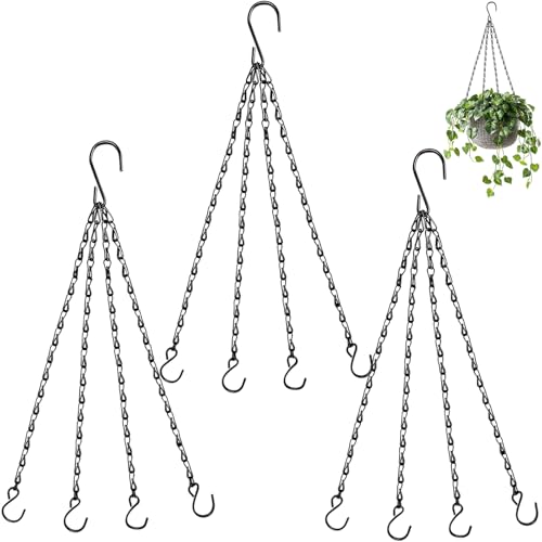 WATMTIN 3 Pack Hanging Baskets Chain, 23 Inches Flower Pot