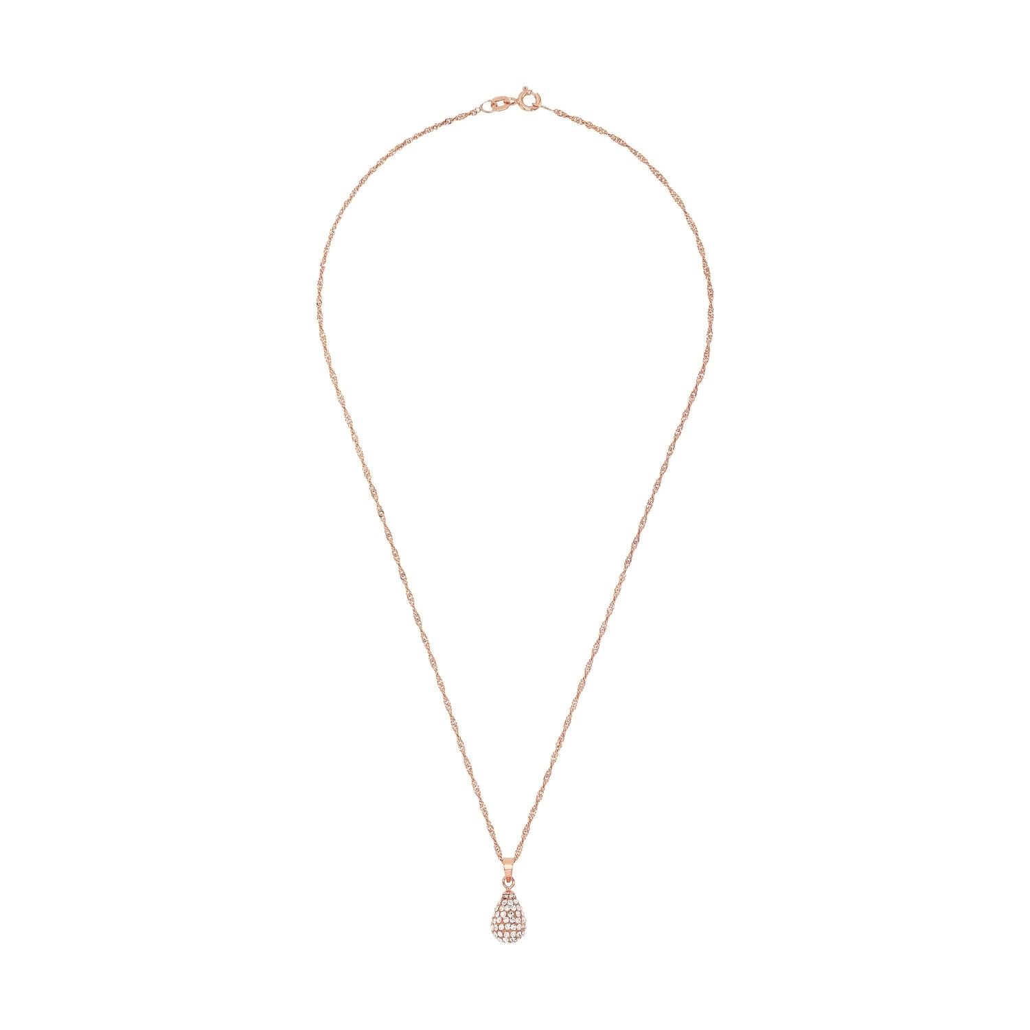 Amor Kette mit Anhänger 925 Sterling Silber Damen Halsschmuck, mit Kristallglas, 42 cm, Roséfarben, Kommt in Schmuck Geschenk Box,