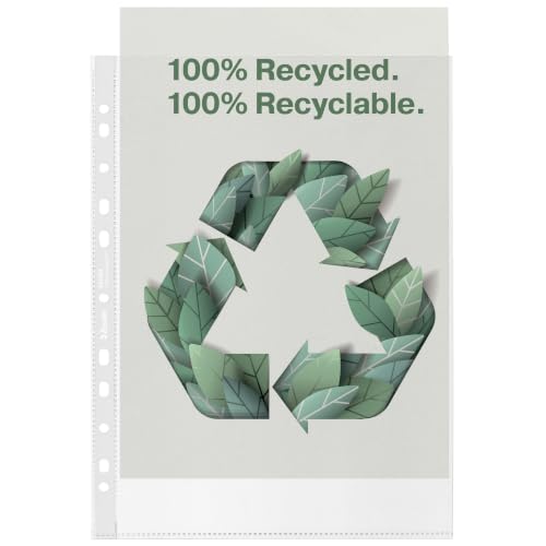 Esselte Recycle A4-Prospekthüllen, geprägtes starkes PP, 70 Mikron