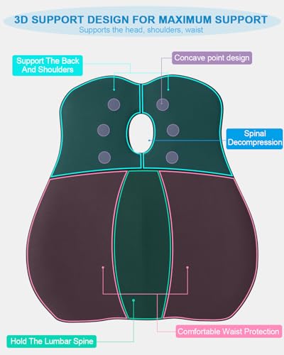FAOKZE Ergonomisches RückenKissen aus Memory Foam, Memory Foam Rückenkissen für Bürostuhl & Sofa, Rückenkissen Stuhl mit Antistatischem, hautfreundlichem Bezug und für eine Bequeme Sitzhaltung