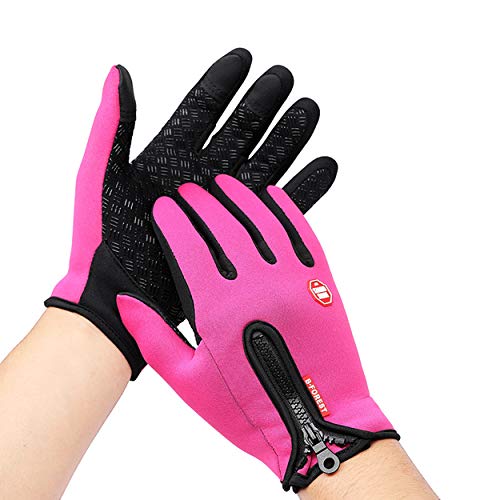 Winter Gloves For Men Women,Cold Weather Thermal Glove Windproof Water Resistant,Keep Warm Touch Screen Gloves/Pink-S #TOP2