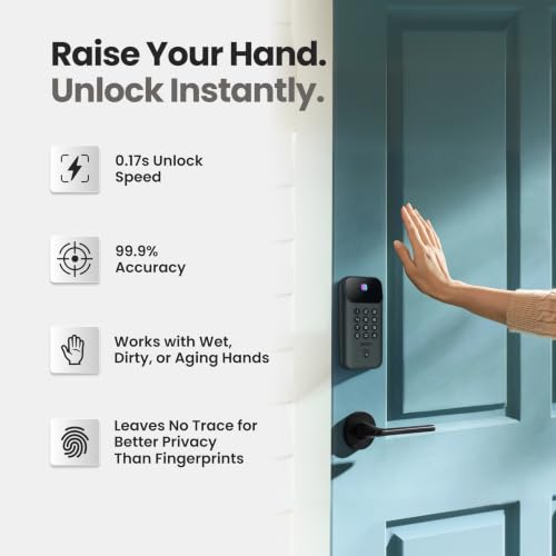 Lockin Veno Go, Palm Vein Keyless Entry Smart Lock, 7-Month Battery - Image 4