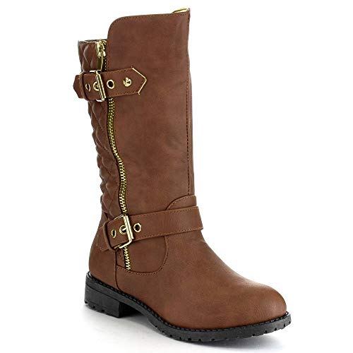 Lucky Top Pack 95K Little Girls Riding Zipper Boots Tan 3M Little Kid