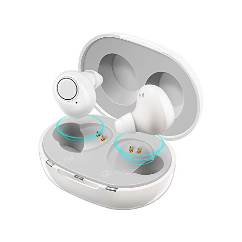 Hearing Amplifiers Aids Rechargeable for Seniors with Portable USB Charging Box, Upgrade Personal Hearing Sound Amplifier Hearing Assist Looks Like Earbuds 2 Pack (White)