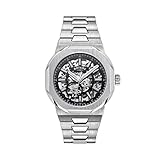 Rotary Herren | Regent | automatisch | schwarzes skelettiertes Zifferblatt | Edelstahlarmband GB05415/04