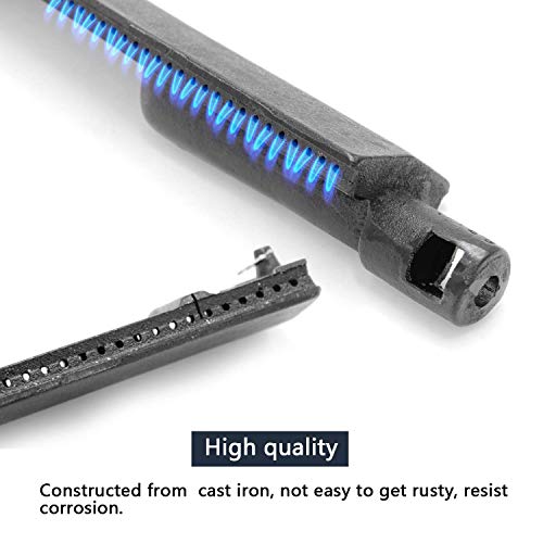 Hongso 15 3/4 Inches Cast Iron Burner Replacement for BBQ Barbeques Galore Turbo 3 Burners CG3TCN CG3TCBN CG3TDBRN CG3CKW 720-0057 720-0057-3B, Nexgrill 720-0057, Aussie, Glen Canyon, Coleman Models
