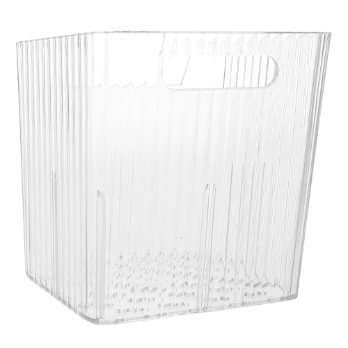 IWOWHERO Organizador de Baño Portacepillos de Dientes Transparente Pequeño Tapa, Caja Organizadora Resistente al Agua para Tocador, Almacenamiento Compacto y Multifuncional para Cepillos