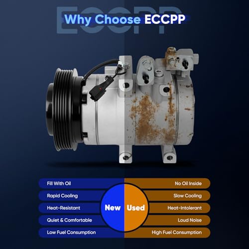 Image of ECCPP AC Compressor Fit for Hyundai Santa Fe 2.7L 2001-2006 Fast Cooling AC Compressor with Clutch