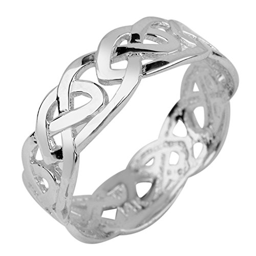 Stunning Sterling Silver Celtic Wedding Band Trinity Knot Eternity Ring (8.25) #TOP3