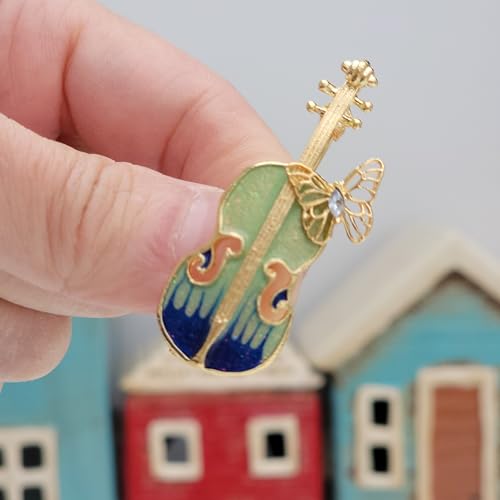 GFM Violin Music Enamel Brooch (BRCH-112543-VIO-TXNL) - Image 2