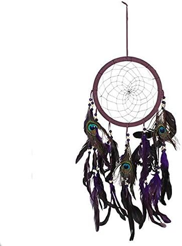 Elegant Purple Peacock Feather Dreamcatcher, 58cm x 22cm (1 Pc.), Eye-Catching Design, Premium Quality Material