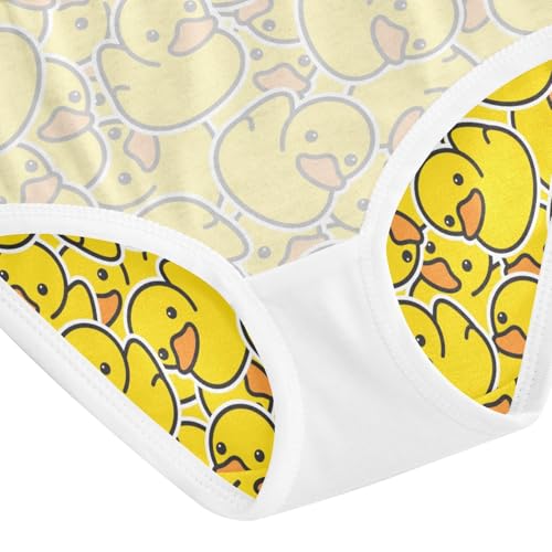 Little Girls' Soft Cotton Underwear Kids Breathable Comfort Cute Rubber Duck Panties Briefs Toddler Undies 5