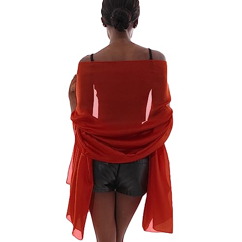 Stola Rot Festlich für Abendkleid Damen Schals Tücher Sommer Dünn Schaltuch Pashmina