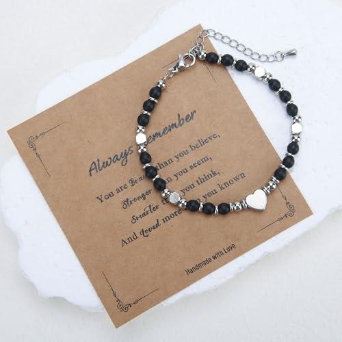Image of Tiny Bead Bracelets for Women, Unique Birthday Gifts for Women Teens | Inspirational Heart Beaded Bracelet for Daughter, Friends, Bestie, Granddaughter Jewelry Trendy Stuff
