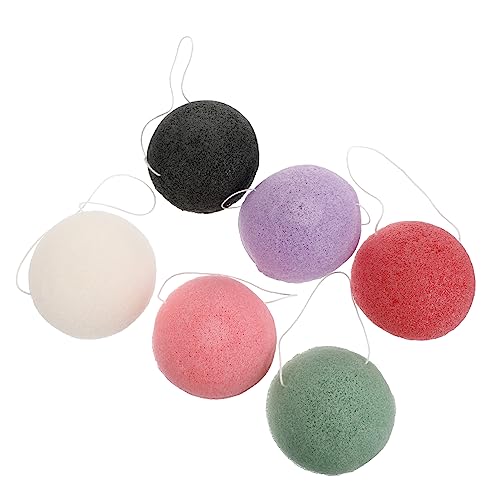 VICASKY 6Pcs Reusable Sponges Natural Facial Cleansing Exfoliating Gentle Skin Massage Makeup Removal Premium Water Absorbent Beauty Tool for Daily Use