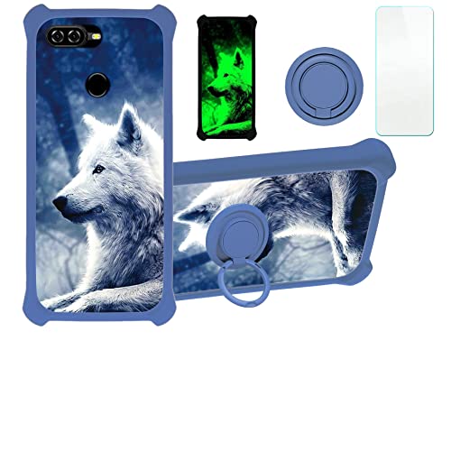 jioeuinly Blu G50 Mega Case Compatible with Blu G50 Mega 2022 Phone Case Cover [with Tempered Glass Screen Protector][Hard PC + Soft Silicone][Luminous Effect] YGL-LAN