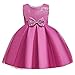 Lito Angels - Abito da damigella d'onore con paillettes, per occasioni formali, elegante, per bambine dai 4 ai 10 anni, colore: verde/rosa/blu reale, B - Hot Pink, 6-7 Anni