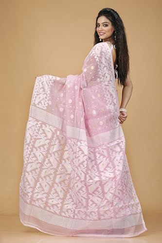 Image of OISHANI SAREE GHOR Women's Traditional Bengal Cotton Silk Soft Jamdani Saree - Beautiful design and Quality - Without Blouse Piece