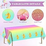 Winrayk 144Pcs Purple Unicorn Party Decorations Birthday Supplies for Girls, Purple Pink Blue Balloon Arch Kit with Backdrop Tablecloth Foil Balloons, Kids Rainbow Unicorn Themed Birthday Decorations - Image 5