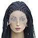 Produktbild WIGXDYP Damenmode Synthese Cosplay Beste Perücke Spitze vorne schwarz Dreadlock Perücke @ 20 Zoll