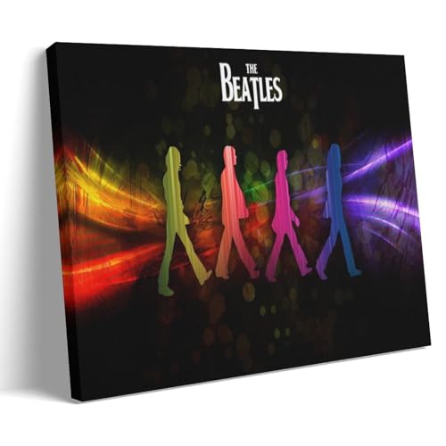 REOTTO Poster des Beatles sur toile – Impression d’art moderne pour chambre à coucher – 50 x 75 cm - Les Beatles, Paul McCartney, John Lennon, RIngo Starr, George Harrison REOTTO Poster des Beatles sur toile - Impression d'art moderne pour chambre à coucher - 50 x 75 cm