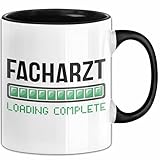 Facharzt Tasse Geschenk Werdender Arzt Geschenkidee Studium Medizin Kaffee-Becher (Schwarz)