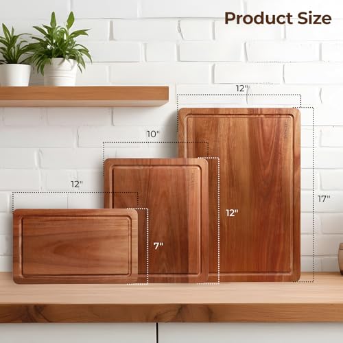 Set de 3 Tablas de Cortar de Madera Acacia Rectangular miniatura 2