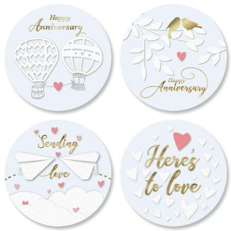 Whimsy Envelope Seals (4 Designs) - Set of 24, Flat Sheet, Self-Stick Stickers