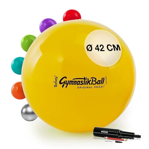 PEZZI Original Pezziball Standard 42 cm m. Pumpe gelb Sitzball PEZZI Original Pezziball Standard 42 cm m. Pumpe gelb Sitzball