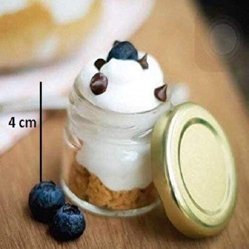 Devnow Glass Miniature Jam Jar 35ml, Set Of 6,Glass,35ml,Clear