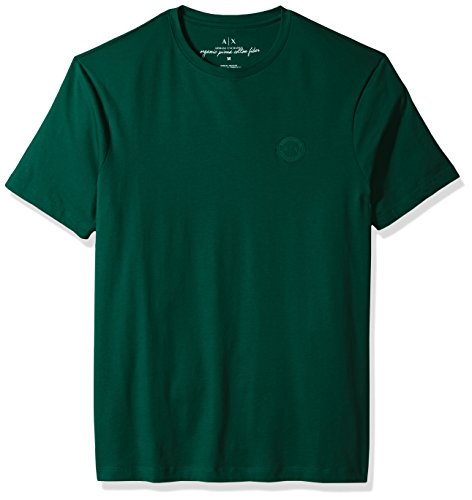 Armani Exchange A|x Men's Organic Pima Cotton Jersey Crew Neck, Evergreen, XL