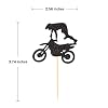 Donoter 48 Pcs Motocross Cupcake Toppers for Dirt Bike Themed Birthday Party Cake Decorations