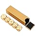 Produktbild Tischspiel Würfel, Metall Würfel Polyedrische Würfel Set mit Aufbewahrungsbox für Tischspiele, Pokerspiele,Pokermonopoly-Rechteck-Box, Goldfarben, 5 Stück