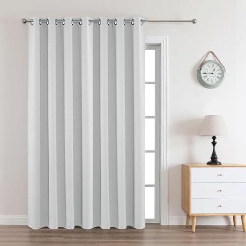 Image of Joydeco White Curtains 90 Inches Long 1 Panel, Thermal Insulated Long Curtains& Drapes 1 Piece, Room Darkening Grommet Drapes for Living Room Bedroom Window (W70 x L90 Inch, Greyish White)