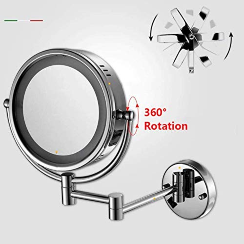 Miroir de maquillage LED 3X avec double face extensible et pivotante