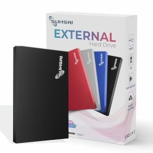 SUHSAI External Portable Hard Drive 200GB USB 2.0 HDD Storage and Backup Hard Disk Memory Expansion – Ultra Slim 2.5” Harddrive Compatible with PC, MAC, Laptop, Desktop Computer (Black)