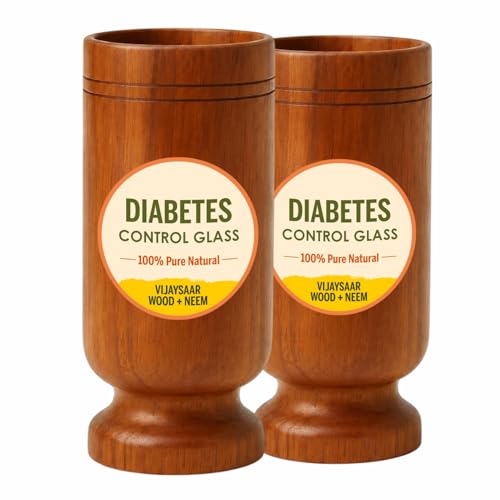 Image of Vijaysar Wood Glass for Diabetes with Neem 100 ML Capacity | Lab Tested Ayurvedic Herbal Water Tumbler for Overnight Infused Water | Reusable Natural Glass (Pack of 2)