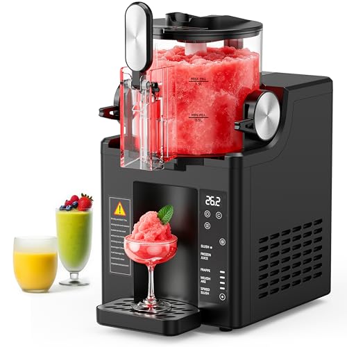 Image of Slushie Machine for Home, 67 oz No Ice Needed Frozen Drink Machine & Soft Serve Ice Cream Maker, 6 Presets with Auto-Clean for Slushy, Margaritas & More. Black
