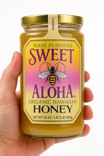 Miel Orgánica Cruda Hawaina Sweet Aloha 30 oz Frasco Vidrio miniatura 3
