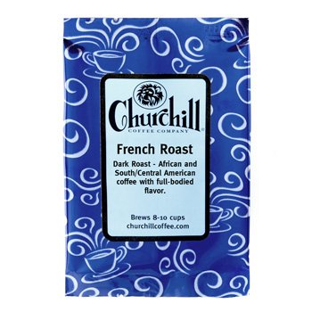 Churchill Coffee French Roast 10 Portioned Packs -1.5 Oz Each - Ground - Unflavored Coffee #TOP21