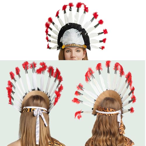 Coiffe à plumes tribale de qualité supérieure pour bal masqué élégant - 2