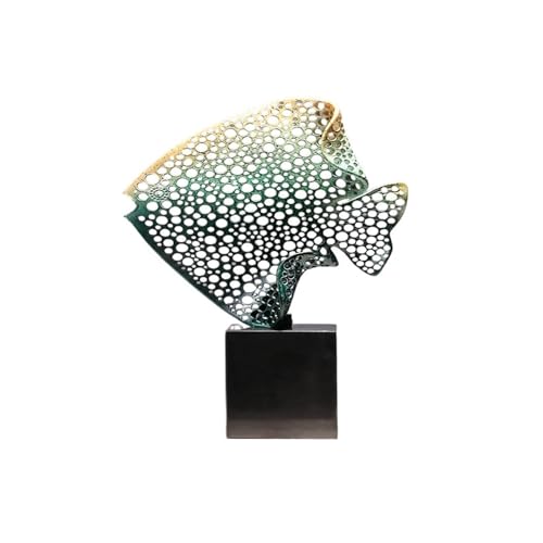 Sculpture de poisson en métal A-2 pour rompre la monotonie d'un bureau ou salon vide