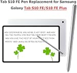Onglet Galaxy S10 FE Stylo S pour Samsung Galaxy Tab S10 FE/S10 FE+ Stylus Pen Remplacement pour Galaxy Tab S10 FE Plus/S10 FE Toutes les versions S Stylo avec Nibs (Argent)