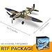 HBSAPKKA RC Plane 4CH Ready-to-Fly Spitfire RC Airplane with 6-Axis Gyro Stabilizer One Key Aerobatic, 2 Batteries & Durable EPP Remote Control Plane for Adults