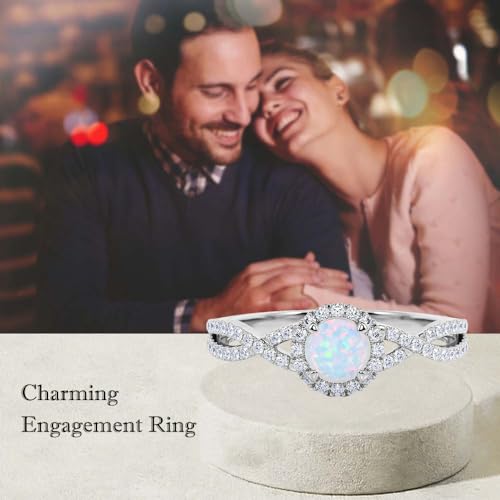 Aihpos 1.0 Carat Gemstone Engagement Rings - Round Gem with Moissanite Women's Engagement Rings White Yellow Rose 10K 14K 18K Gold 925 Sterling Silver Proposal Statement Anniversary Promise Ring3