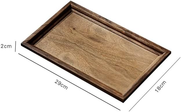 Breakfast Tray Black Walnut Tray Solid Wood Rectangular Tea Tray Household Wooden Unveneered Snack Tray Dry Brewing Table Coffee Table Tray