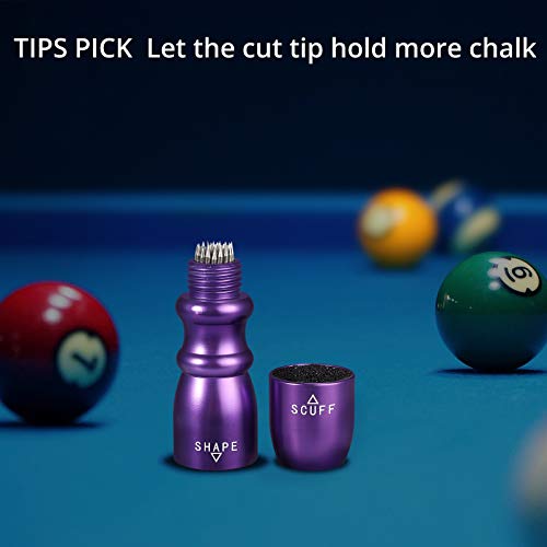 AMTOVL 3 in 1 Snooker Pool Cue Tip Tool Billiard Cue Accessories Shaper/Scuffer/Aerator (Purple)