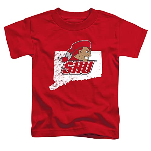 Sacred Heart University Official State Shape Unisex Toddler T Shirt,Red, 2