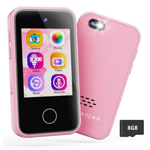 DUDUDRAGON Kids Smart Phone Toy for Girls 3 4 5 6 Year Old, MP3 Music Player, Dual Camera Travel Toys Educational Games, Toddler Birthday Gifts Touchscreen Pretend Play Phones for 3-8 Year Old, Pink